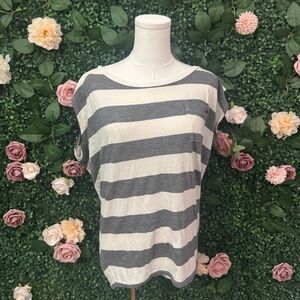 Guess Gray and White Striped Women's Muscle Tee